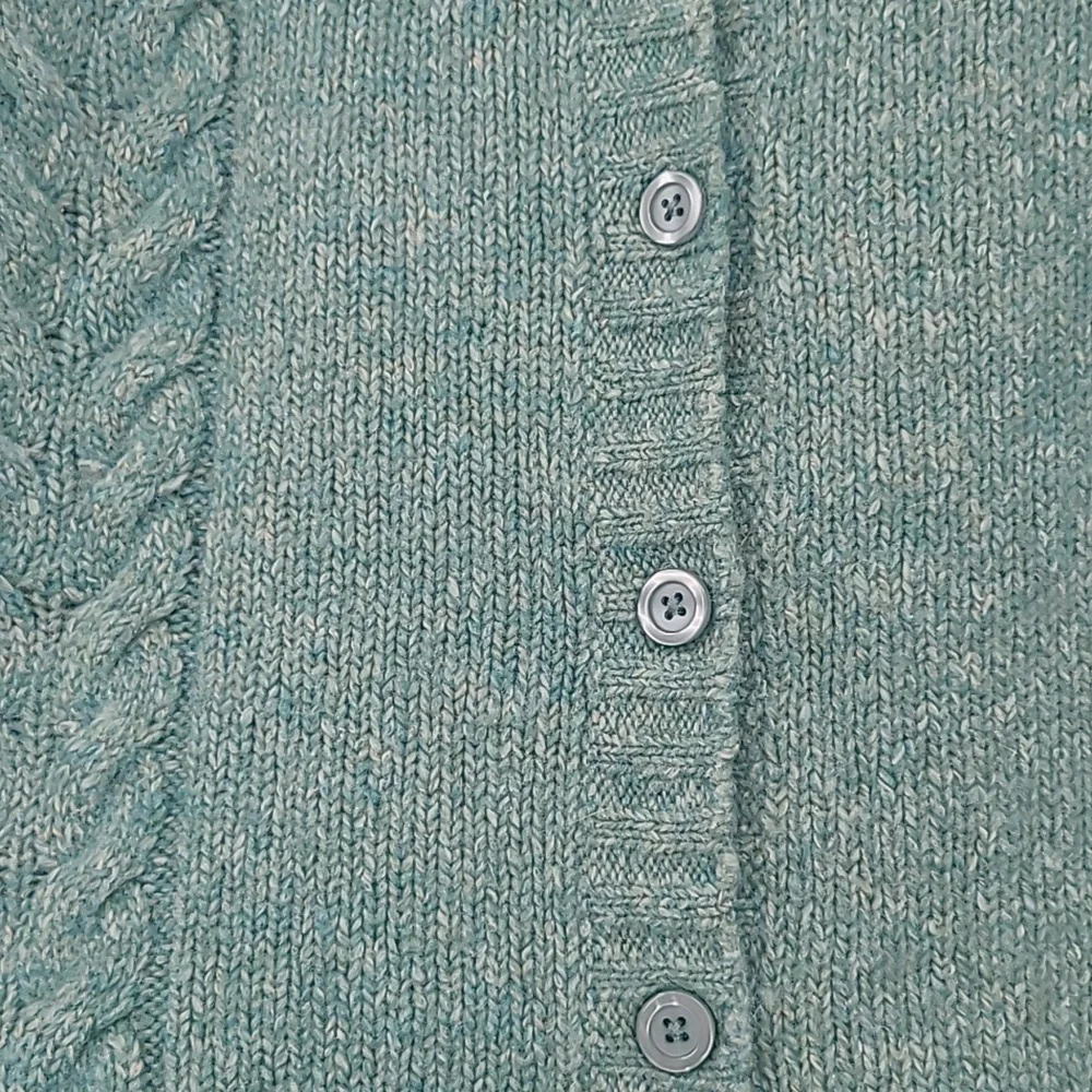L.L. Bean seafoam green wool cardigan sweater large - Picture 3 of 9
